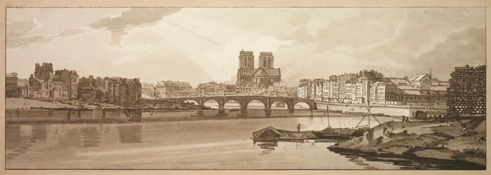 A Selection of Twenty of the Most Picturesque Views in Paris: View of Pont de la Tournelle, 1802