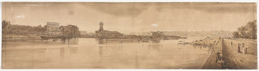 A Selection of Twenty of the Most Picturesque Views in Paris: View of the Village of Chaillot, taken from Pont de la Concorde
