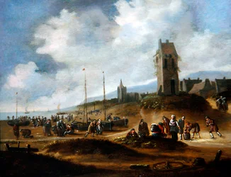 A View of Egmond with Fishermen Selling Their Catch