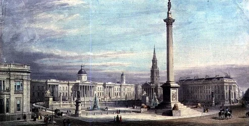 Design for the layout of Trafalgar Square by G. Moore 1842