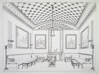 Drawing room, illustration from Household Furniture and Interior Decoration