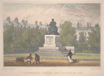 Bloomsbury Square with Statue of Fox, Engraved by Charles Mottram