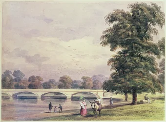 The Bridge between Kensington Gardens and Hyde Park on the Serpentine