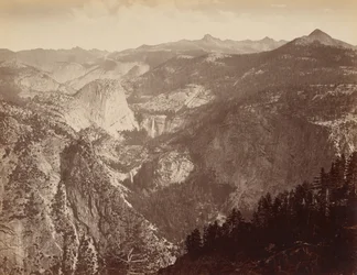 Yosemite Valley from Above / Yowiye and Piwyack. Vernal and Nevada Fall. Yosemite Valley From Glacier Point