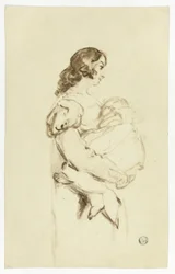Young Woman Carrying Baby