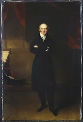 Portrait of George Canning, Full Length, Standing Wearing a Black Coat in an Interior, with His Arms Folded