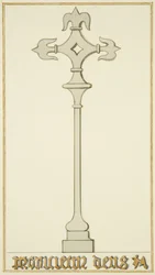 Cross on Old Tombstone in the Crypt of St John