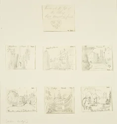 Detail of house at the top of the Pithay, sketches of Christmas Street, St Augustines