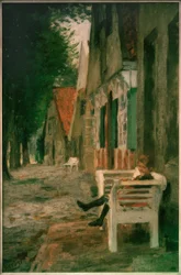 Street with Girl on the Bench