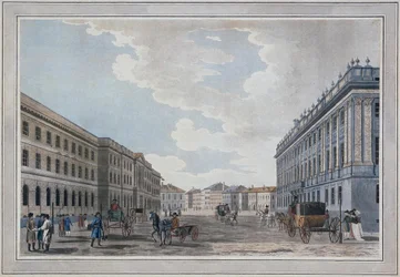 View of a Millionnaya Street and the Marble Palace Through the Field of Mars