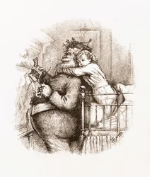 Caught! Illustration with Santa Claus
