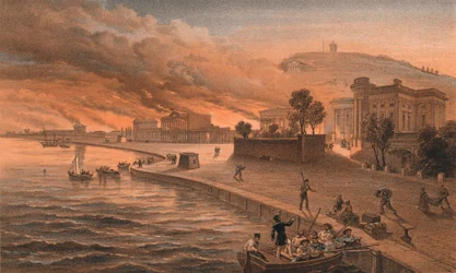 Burning of the Government Buildings at Kertch, 9th June 1855, 1856