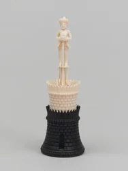 Black rook, chess piece, India