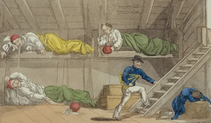 A Scene in the Channel, from The Grand Master, or Adventures of Qui Hi? in Hindostan. A Hudibras Poem in Eight Cantos by Quiz, by William Combe (1741-1823) published by Thomas Tegg, London, 1815