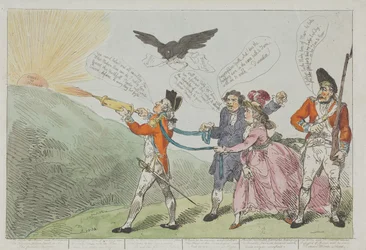 Col. Topham Endeavouring with his Squirt to Extinguish the Genius of Holman