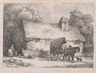 Cottage with Cart and Pigs, 1783-89