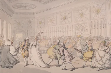 Courtiers passing through the Guard Chamber, St James