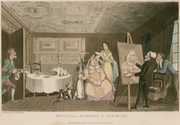 Dr Syntax painting a portrait