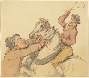 Drovers with a Pair of Rearing Horses