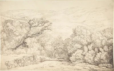 Landscape with Oxen and Felled Tree