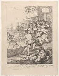 Miseries of London: Entering upon any of the bridges of London or any of the passages, July 14, 1807