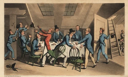 Officers and Midshipmen Celebrating the News that the Captain has Left the Ship