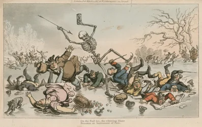 On frail ice, the whirring skate, Becomes an instrument of Fate