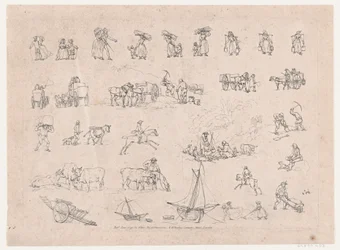 Plate 2, Outlines of Figures, Landscapes and Cattle for the Use of Learners, June 1, 1790