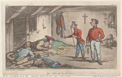Poor Johnny on the sick list, from The Military Adventures of Johnny Newcome, 1815