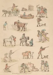 Set of Sixteen: Outlines of Figures and Landscapes