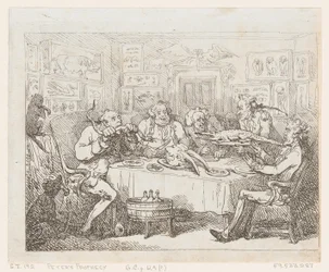 Sir Joseph Banks about to Eat an Alligator ‘The Fish Supper’