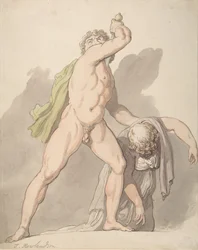 Standing Nude Man Supporting Fainting Female Ludovisi Gaul in the Uffizi