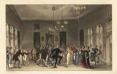 The Ball Room: fashionable tourists dancing in Scarborough Assembly Rooms