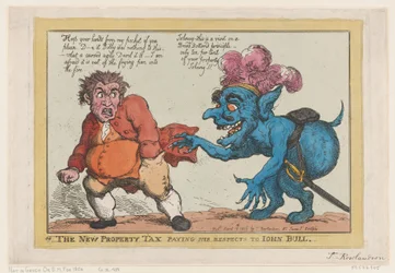 The New Property Tax Paying His Respects To John Bull, April 16, 1806