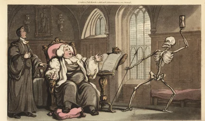 The Skeleton of Death Comes for the Bishop in the Abbey