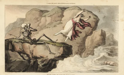 Death Holds a Handkerchief as a Woman Commits Suicide