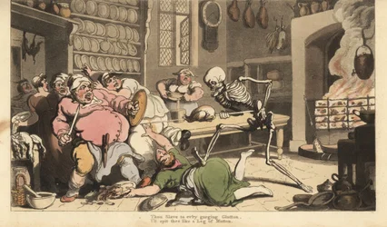 Death Stabs a Fat Cook with a Skewer
