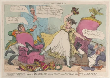 Three Weeks After Marriage, or the Great Little Emperor Playing at Bo-Peep, May 15, 1810