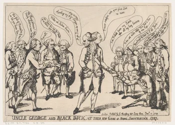 Uncle George and Black Dick at Their New Game of Naval Shuttlecock