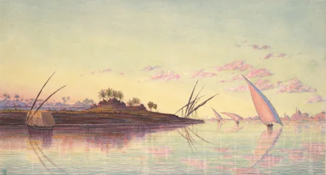 View on the Nile near Cairo, ca. 1855