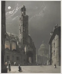 Picturesque Architecture in Paris, Ghent, Antwerp, Rouen: St. Etienne du Mont and the Pantheon, Paris