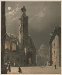 Picturesque Architecture in Paris, Ghent, Antwerp, Rouen: St. Etienne du Mont and the Pantheon, Paris