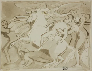 Angel Placing Wreath on Head of Dying Soldier
