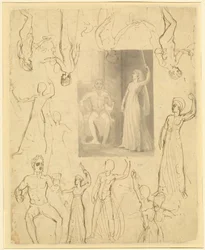 Design for a Book Illustration of Circe and Odysseus