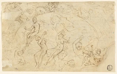 Sketches for Silver Salver (recto); Sketches of Friezes, Groups of Women (verso)