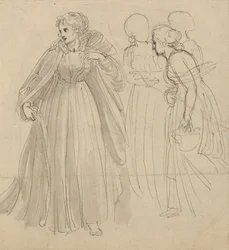 Study for Illustration - A Princess with her Attendants