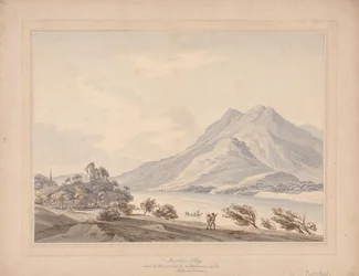 Mountain of Rigi and the Ancient Castle of Hapsbourg on the Lake of Lucerne