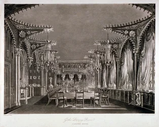 Interior View of the Gothic Dining Room in Carlton House, Westminster, London