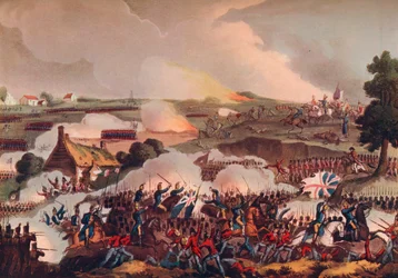 The Centre of the British Army in Action at the Battle of Waterloo, 19th Century, 1909