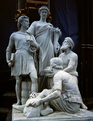 Commerce, sculpture group from the Albert Memorial, completed in 1876